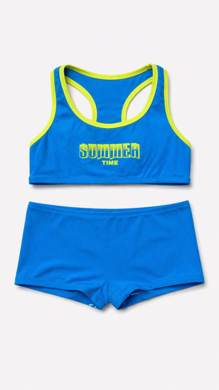 Hmm Swimwear Kız Çocuk Yüzücü Bikini Turkuvaz