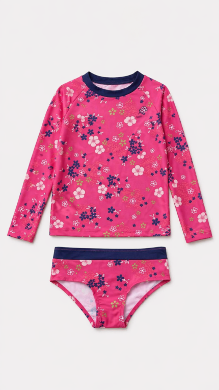 Hmm Swimwear Çocuk Slipli Uzunkol Yüzücü Mayo
