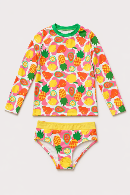 Hmm Çocuk Uzunkol Mayo Ananas Limon Desenli