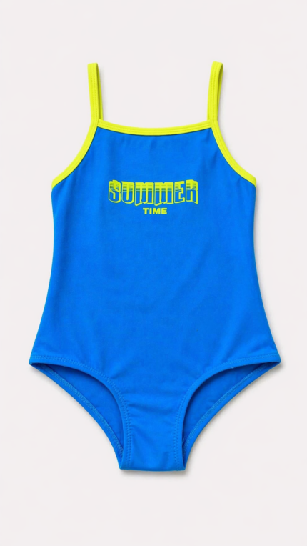 Hmm Swimwear Kız ÇOcuk Garson Yüzücü Mayo Turkuvaz